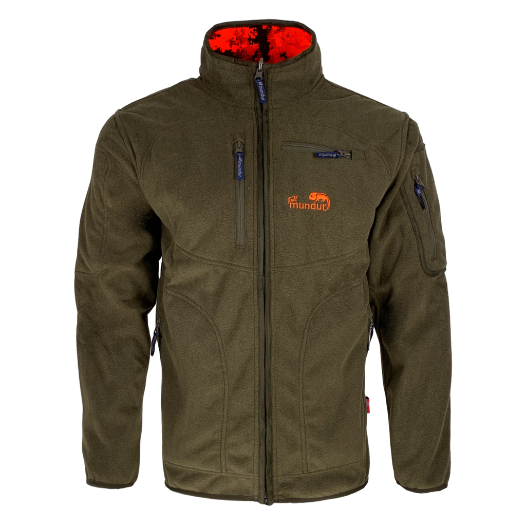 Rondane Vendbar Fleecejakke - Blaze Fire Camo/Melange Green