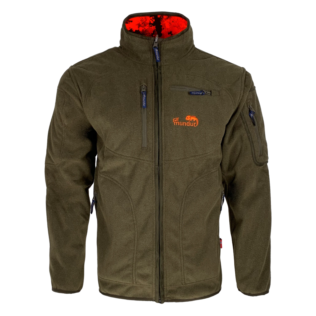 Rondane Vendbar Fleecejakke - Blaze Fire Camo/Melange Green