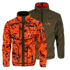 Rondane Vendbar Fleecejakke - Blaze Fire Camo/Melange Green